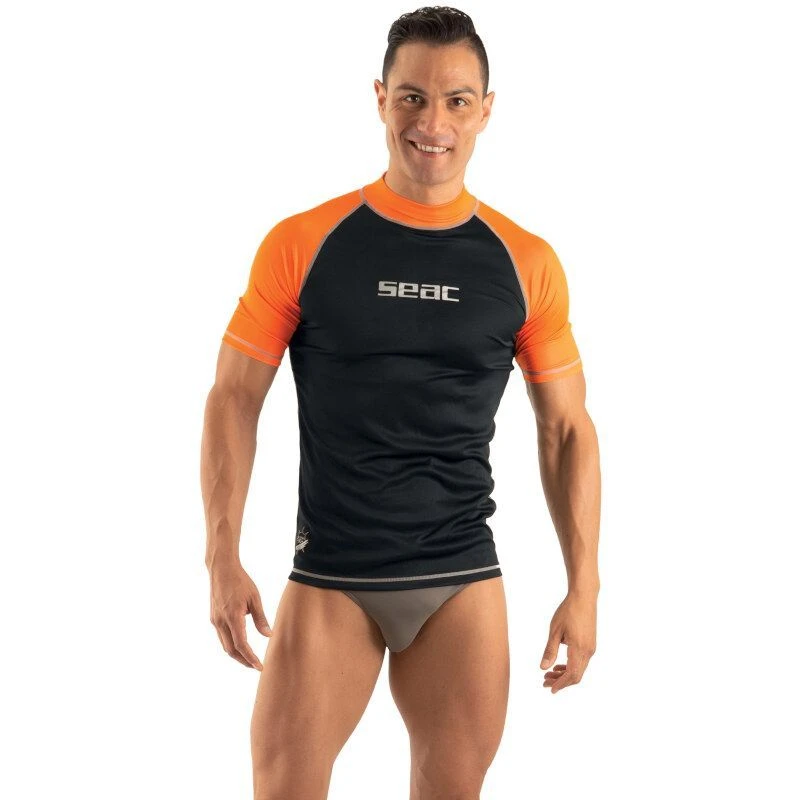 Lycra MC Seac T-sun Homme Noir/Orange 3 Lycra MC Seac T-sun Homme Noir/Orange