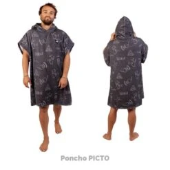Poncho Mixte Soöruz Picto Microfibre Marron